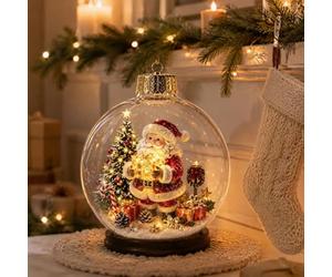 Globe De Récit De Noël Lumineux, Ornement De Noël Éclairé