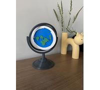 Globe de terre plate PLA imprimé 3D - Théorie de la Terre plate - Hauteur 19 cm
