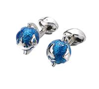 Globe Earth Boutons de manchette Bleu Globe rotatif planète Terre Carte du monde Boutons de manchette Cadeau Chemise pour hommes Boutons manchettes
