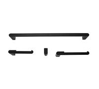 Globe Electric 63000010 Kit d'accessoires de Salle de Bain 4 pièces, Noir Mat, Barre Porte-Serviette, Support de Papier Toilette, Anneau Porte-Serviette, Crochet pour Peignoir