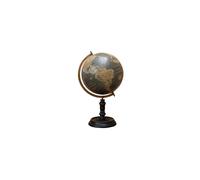 Globe en bois de manguier noir, terrestre, compact, 1 kg - Chehoma, Noire - Ø30xH57 cm