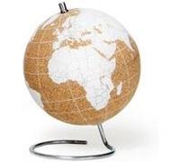 SUCK UK SK CORKGLOBE6 Globe Blanc Mini en liège Punsaisez Vos Voyages, Vos Aventures et Vos Souvenirs, Métal (Acier Inoxydable)
