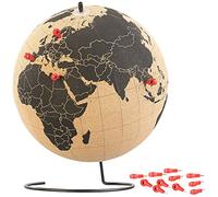 Infactory : Globe en liège rotatif avec 15 épingles de marquage, Ø 25 cm