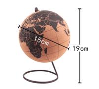 Globe en liège rotatif pour la décoration de la maison et du bureau, 19x15cm