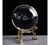 Globe en verre gravé de 80 mm avec système solaire - Modèle de planète miniature 3D, ornement cosmique pour la maison, cadeau unique pour les amateurs d'astronomie et les amateurs d'espace