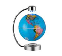 Globe flottant en lévitation magnétique avec lumières LED, globe en lévitation de 20,3 cm, affichage magnétique pour décoration de maison et de bureau (bleu)