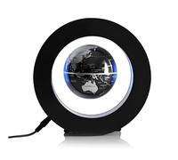 Globe flottant magnétique à lévitation LED, noir, décoration éducative rotative