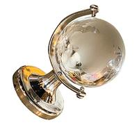 Globe Géographique Miniature en Verre Borosilicaté Doré, 1 Pièce