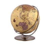 globe, Globe géographique vintage de 42 cm diamètre, grand globe terrestre avec boule et base en acier inoxydable, décoration bureau, cadeau
