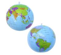 Globe Gonflable 2 Pièces, Globe Scolaire, Outil De Carte Mondiale, Accessoires D'Outils D'Éducation Géographique, Globe De Ballon Du Monde