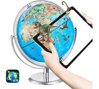 Globe interactif AR 254 mm - AR Golden Globe APP - éclairage nocturne LED - rotation de 720° - jouet STEM pour enfants - compatible avec Android/iOS - idées cadeaux