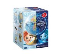 Globe Jour et Nuit 21 cm terrestre/Celeste - Set Jeu éducatif Enfant + Carte Tigre - Apprendre géographie