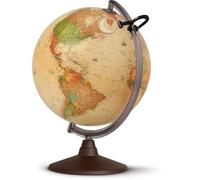 Globe lumineux Nova Rico Marco Polo Ø 26 cm - Globe de sol éclairé avec cartographie ancienne et base tournante - Globe éducatif décoratif de bureau/studio