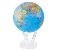 Globe MOVA - Carte Politique Bleue 11,5 cm | Globe Terrestre Rotatif avec Lumière | Décoration Éducative pour la Maison, Sans Piles ni Câbles