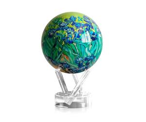 Globe MOVA Van Gogh Iris 11,5 cm - Globe Rotatif avec Lumière Inspiré du Tableau Célèbre | Décoration Artistique de Bureau | Sans Piles ni Câbles