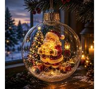 Globe Ornement De Noël Lumineux Récit, Lot De 8 Boules Décoratives À LED | Mini Scène de Vacances : chaque boule lumineuse renferme un mini décor festif avec une lueur LED chaleureuse.