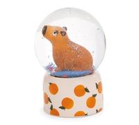 Globe pailleté Capybara « Happybara » 6,5cm Brun - Boule à Neige, Boule à mica- Superbe idée Cadeau