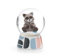 Globe pailleté Raton Laveur Lenno 6,5cm Gris - Boule à Neige, Boule à mica- Superbe idée Cadeau