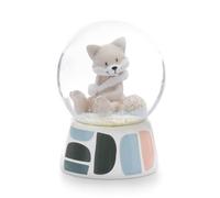 Globe pailleté Renard Polaire Vanja 6,5cm Blanc - Boule à Neige, Boule à mica- Superbe idée Cadeau