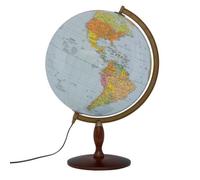 Globe Politico-Physique 420 Pied En Bois Illuminé 8412