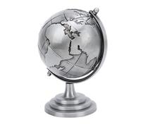Globe rotatif décoratif pour table et bureau, en alliage, rotation à 360 degrés, artisanat S, matériau en alliage solide gris, détails géographiques précis, décoration artisanale
