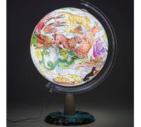 Globe rotatif EXERZ LED USB 30 cm - globe éducatif éclairé pour l'apprentissage et la décoration