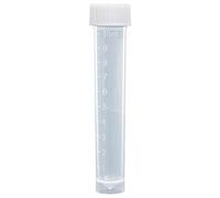 Globe Scientific 10mL Transport Tube, 6102S, Sterile, with Separate White Screw Cap, Polypropylene, Conical Bottom, Self-Standing, Molded Graduations, 1000/Case