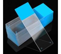 Globe Scientific Diamond Charged Microscope Slides, 1358B, Blue Frosted, Optical White Glass, Ground Edges, 90° Corners, 25mm x 75mm, Pre-Cleaned, 72/Box, 1440/CS