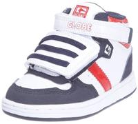 Globe Superfly Kids Velcro, Chaussures basses à scratch garçon - Blanc/rouge/bleu, 27 EU (10 US)