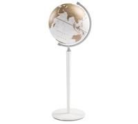 Globe sur pied "Vasco de Gama" - couleur blanc/or - Diamètre 40 cm | Zoffoli