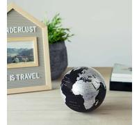 Globe terre auto-rotatif noir et argent