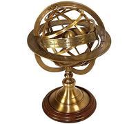 Globe terrestre armillaire céleste en laiton avec gravure du zodiaque
