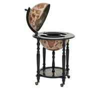 Mendler Bar de salon HWC-A78 - Globe terrestre, minibar roulant, bois d'eucalyptus