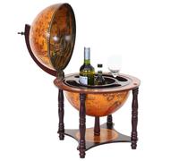 Globe terrestre, bar de salon HWC-T874, minibar, bois d'eucalyptus