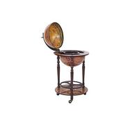 Globe Terrestre, Bar De Salon Hwc-T874, Minibar Roulant, Bois D'eucalyptus Multicolore