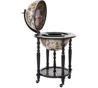 Mendler Bar de salon HWC-A78 - Globe terrestre, minibar roulant, bois d'eucalyptus