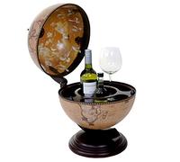 Globe terrestre, Bar de Table HWC-T873, minibar pour 3 Bouteilles