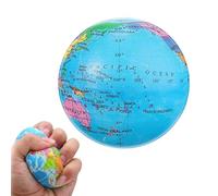 Globe Terrestre Boule Anti-Stress | 6 Cm | Mousse Souple, Robuste | Détente & Entraînement des Mains | Pallina Antistress Monde | Balle Globe Anti-Stress | Pelote Anti-estrés | Balles Anti-stres Glob