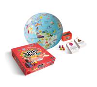 CALY Globe gonflable Stick & Quiz BASS G Road Trip 30 cm avec jeux Bleu Océan
