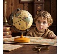 Globe Terrestre COSTWAY - 14 CM pour Enfant Éducatif - Style Antique Créatif Cadeau et Décoration Idéal pour Maison, Bureau