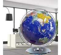 Globe terrestre de bureau avec support en forme de U, rotation à 720° pour une visualisation facile, surface en cristal pour la maison, le bureau et la salle de classe