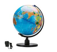Globe terrestre éclairé par LED éducatif, impression de définition en anglais for les études de géographie et l'éclairage nocturne de la décoration de bureau(25CM)