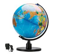 Globe terrestre éclairé par LED éducatif, impression de définition en anglais for les études de géographie et l'éclairage nocturne de la décoration de bureau(32CM)