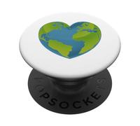 Globe terrestre en Forme de cœur PopSockets PopGrip Adhésif