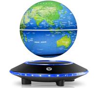 Globe terrestre en lévitation, lampe globe flottante à carte du monde de 6 pouces, flottant rotatif à LED veilleuses lampe décorative (Lumières blanches)