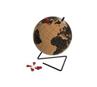 - Globe Terrestre en liège à poser modèle Collect - Noir et beige - Diam. 15 cm
