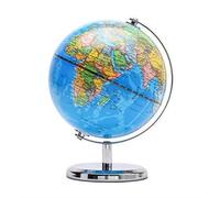 Globe terrestre - EXERZ - Globe 20 cm - Carte en anglais - Arc et base acier inoxydable - Éducatif