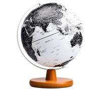 Globe Terrestre Globe Nouvelle Version Noir et Blanc Globe terrestre 3D stéréo avec Support en Bois éclairé par LED Rotatif Globe for Enfants Salle de Classe