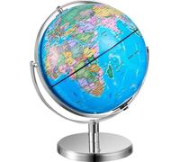 Globe terrestre illuminé - 330,2 mm - globe terrestre éducatif avec base solide en métal lourd - carte imprimée en HD - éclairage nocturne LED - globe pivotant à 720° - apprentissage des enfants en cl