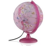 Tecnodidattica - Globe Terrestre Pink Zoo, Lumineux, 25 Cm, Illustré